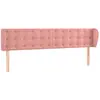 vidaXL Tête de lit avec oreilles Rose 93x23x78/88 cm Velours