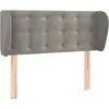 vidaXL Tête de lit avec oreilles Gris clair 103x23x78/88 cm Velours