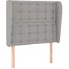 vidaXL Tête de lit avec oreilles Gris clair 103x23x78/88 cm Tissu
