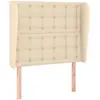 vidaXL Tête de lit avec oreilles Crème 103x23x78/88 cm Tissu