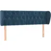 vidaXL Tête de lit avec oreilles Bleu foncé 163x23x78/88 cm Velours