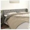vidaXL Tête de lit avec oreilles Gris clair 183x23x78/88 cm Velours