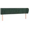 vidaXL Tête de lit avec oreilles Vert foncé 183x23x78/88 cm Velours