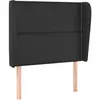 vidaXL Tête de lit avec oreilles Noir 203x23x118/128 cm Similicuir