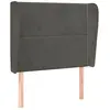 vidaXL Tête de lit avec oreilles Gris foncé 103x23x118/128 cm Velours