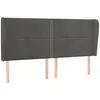 vidaXL Tête de lit avec oreilles Gris foncé 203x23x118/128 cm Velours
