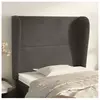 vidaXL Tête de lit avec oreilles Gris foncé 93x23x118/128 cm Velours