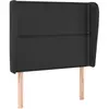 vidaXL Tête de lit avec oreilles Noir 93x23x118/128 cm Similicuir