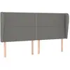 vidaXL Tête de lit avec oreilles Gris foncé 203x23x118/128 cm Tissu