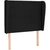 vidaXL Tête de lit avec oreilles Noir 203x23x118/128 cm Tissu