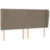 vidaXL Tête de lit avec oreilles Taupe 203x23x118/128 cm Tissu