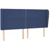 vidaXL Tête de lit avec oreilles Bleu 203x23x118/128 cm Tissu
