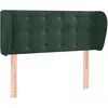 vidaXL Tête de lit avec oreilles Vert foncé 93x23x118/128 cm Velours
