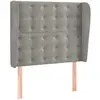 vidaXL Tête de lit avec oreilles Gris clair 93x23x118/128 cm Velours