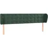 vidaXL Tête de lit avec oreilles Vert foncé 103x23x118/128 cm Velours