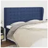 vidaXL Tête de lit avec oreilles Bleu 203x23x118/128 cm Tissu