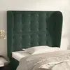 vidaXL Tête de lit avec oreilles Vert foncé 83x23x118/128 cm Velours