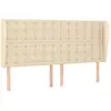 vidaXL Tête de lit avec oreilles Crème 163x23x118/128 cm Tissu