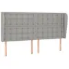 vidaXL Tête de lit avec oreilles Gris clair 163x23x118/128 cm Tissu