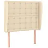 vidaXL Tête de lit avec oreilles Crème 83x23x118/128 cm Tissu