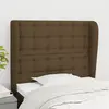 vidaXL Tête de lit avec oreilles Marron foncé 83x23x118/128 cm Tissu