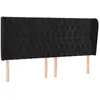 vidaXL Tête de lit avec oreilles Noir 203x23x118/128 cm Velours