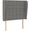 vidaXL Tête de lit avec oreilles Gris foncé 103x23x118/128 cm Tissu