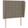 vidaXL Tête de lit avec oreilles Taupe 93x23x118/128 cm Tissu