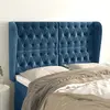 vidaXL Tête de lit avec oreilles Bleu foncé 163x23x118/128 cm Velours