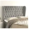 vidaXL Tête de lit avec oreilles Gris clair 163x23x118/128 cm Velours