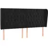 vidaXL Tête de lit avec oreilles Noir 183x23x118/128 cm Velours