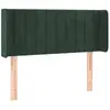 vidaXL Tête de lit avec oreilles Vert foncé 103x16x78/88 cm Velours