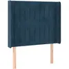 vidaXL Tête de lit avec oreilles Bleu foncé 93x16x78/88 cm Velours