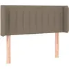 vidaXL Tête de lit avec oreilles Taupe 203x16x78/88 cm Tissu