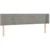 vidaXL Tête de lit avec oreilles Gris clair 183x16x78/88 cm Velours