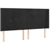 vidaXL Tête de lit avec oreilles Noir 183x16x78/88 cm Velours