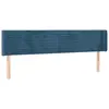 vidaXL Tête de lit avec oreilles Bleu foncé 163x16x78/88 cm Velours
