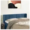 vidaXL Tête de lit avec oreilles Bleu foncé 147x16x78/88 cm Velours