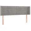 vidaXL Tête de lit avec oreilles Gris clair 147x16x78/88 cm Velours