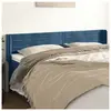 vidaXL Tête de lit avec oreilles Bleu foncé 203x16x78/88 cm Velours