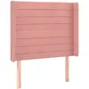 vidaXL Tête de lit avec oreilles Rose 93x16x78/88 cm Velours