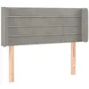 vidaXL Tête de lit avec oreilles Gris clair 103x16x78/88 cm Velours