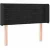vidaXL Tête de lit avec oreilles Noir 103x16x78/88 cm Velours
