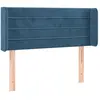 vidaXL Tête de lit avec oreilles Bleu foncé 103x16x78/88 cm Velours