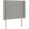 vidaXL Tête de lit avec oreilles Gris clair 93x16x78/88 cm Tissu