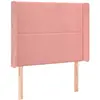 vidaXL Tête de lit avec oreilles Rose 203x16x78/88 cm Velours