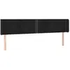 vidaXL Tête de lit avec oreilles Noir 203x16x78/88 cm Velours