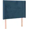vidaXL Tête de lit avec oreilles Bleu foncé 103x16x78/88 cm Velours