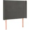 vidaXL Tête de lit avec oreilles Gris foncé 93x16x78/88 cm Velours
