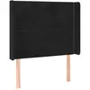 vidaXL Tête de lit avec oreilles Noir 147x16x78/88 cm Velours